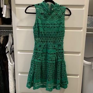 Dress with Sheer Neckline and Midline